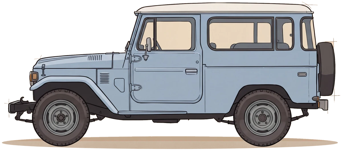Illustration of a 40 Series Land Cruiser