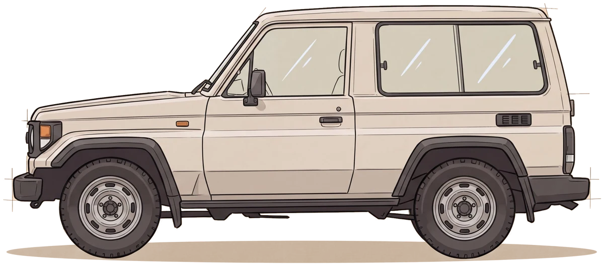 Illustration of a 70 Series Land Cruiser